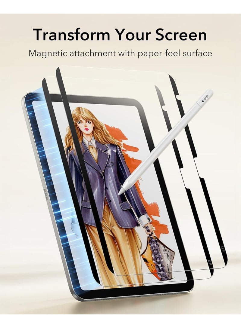 Paper-Feel Magnetic Screen Protector for iPad A16 11th/10th Generation (11 Inch/10.9, 2025/2022), Write and Draw Like on Paper, Detachable and Reusable, Compatible with Tempered Film, Anti-Glare - Image 4